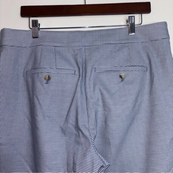LOFT Blue Houndstooth Ankle Pants Size 12 Stretch Trousers - Picture 9 of 10